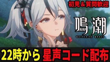 【鳴潮】今日も22時からガチャ石、育成素材のもらえるシリアルコードを配布します/初見＆質問歓迎中【Wutheringwaves 】#鳴潮 #鳴潮RALLY