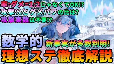 【鳴潮】データで分かる新事実!「数学的」理想理想ステータス徹底解説★音骸厳選に役に立つ!データ、グラフでクリティカルとクリダメの比率/攻撃%、実数/ダメバフ考察【めいちょう/WuWa】ショアキーパー