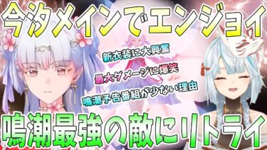 【鳴潮】今汐メインでエンジョイ！今汐新衣装に大興奮。鳴潮の予告番組が少ない理由に感動。鳴潮最強の敵にリトライ。最大ダメージに爆笑【ねるめろ/切り抜き】