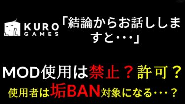 【鳴潮】MOD使用は禁止？許可？運営様に問い合わせて真相を確かめてみた所･･･【クロゲさん】【なるしお】めいちょう#鳴潮#wutheringwaves