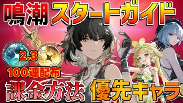 【鳴潮初心者】配布だけで100連以上！おすすめキャラ「散華/ヴェリーナ」やおすすめ進行方法や課金方法/ガチャ/キャラ育成/ユニオンレベル効率育成/音骸育成など【無課金微課金解説】【めいちょう】